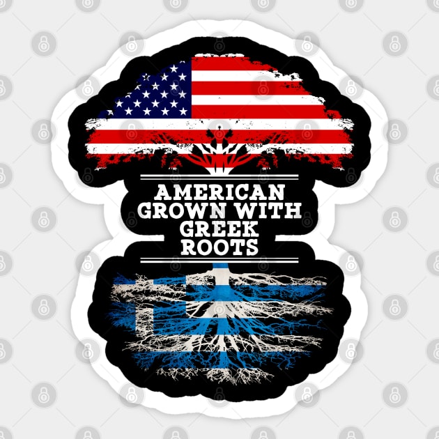 American Grown With Greek Roots - Gift for Greek From Greece Sticker by Country Flags